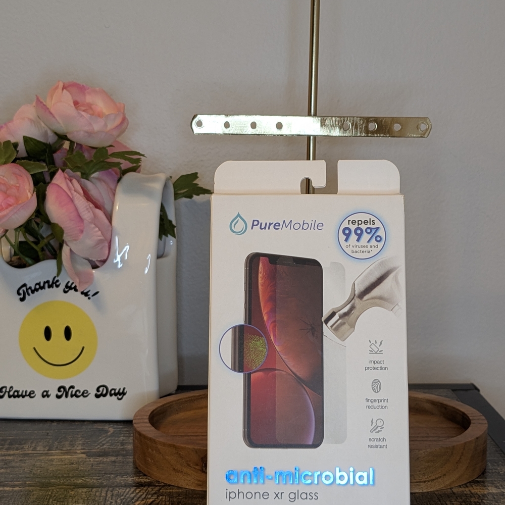 iphone XR Anti Microbial Glass Screen Protector for Mobile Phones